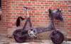 "Fusselchen", mit Fell beklebtes Fahrrad im Esel Look, ohne Gangschaltung, ohne Licht, 12'zoll