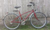 Rotes Beach Bike, Cruiser*?- Rahmen, 27-Gang Schaltung, mittlerer Gelsattel,  37-er Reifenbreite, Rahmenhöhe 54